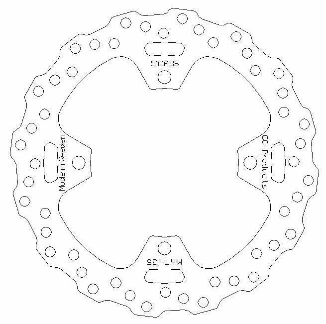CC Products Disc Brake Rear KX KXF Oem, Cross-center Product 5100-136