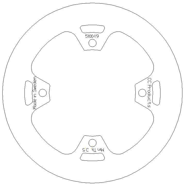 CC Products Disc Brake Rear KX KXF Solid, Cross-center 5100-019