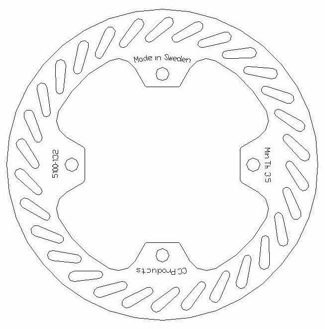CC Products Disc Brake Rear RMZ250 450 Cc, Cross-center Product 5100-132