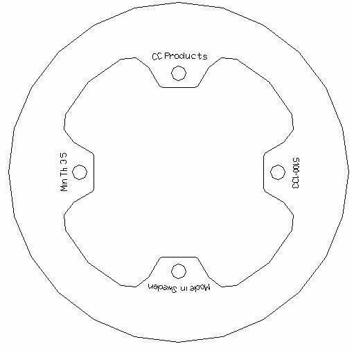 CC Products Disc Brake Rear RMZ25 45 Solid, Cross-center Product 5100-133