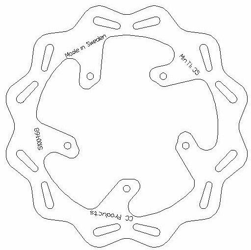 CC Products Disc Brake Rear Aprilia Rxv, Cross-center Product 5100-168