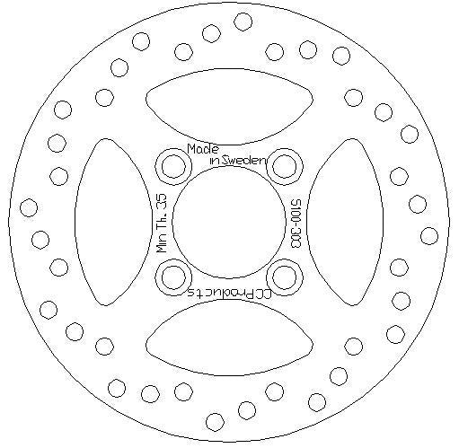 CC Products Disc Brake Rear YFM700 YFZ450, Cross-center Product 5100-303, Yamaha YFZ450 06-
