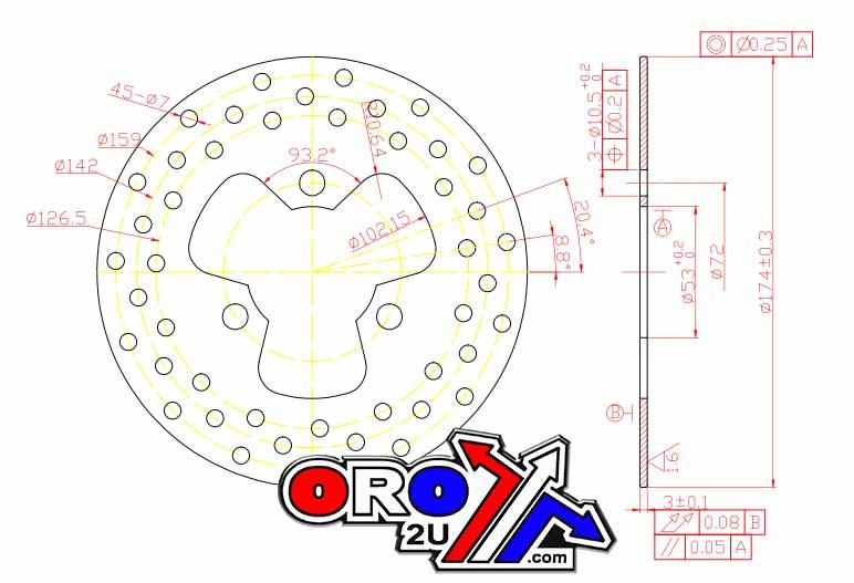 MTX Parts Disc Brake Front Honda Trx 250-700 MDS370