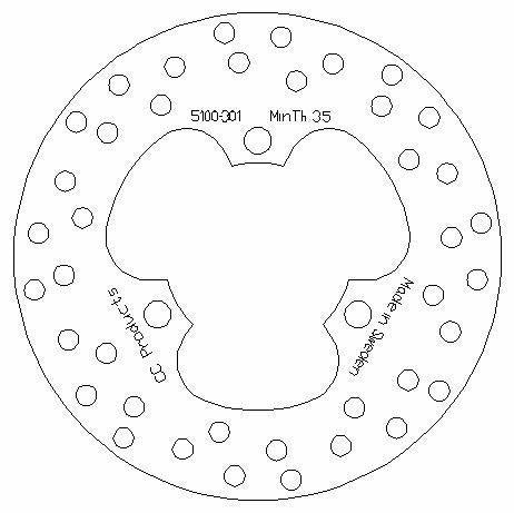 CC Products Disc Brake Rear TRX450R Cc, Cross-center Product 5100-301, 43251-hp1-003