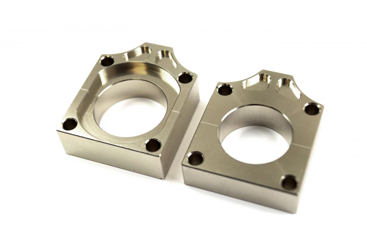 FIR Axle Blocks KX/KXF Titanium Colour, Alloy Axle Blocks
