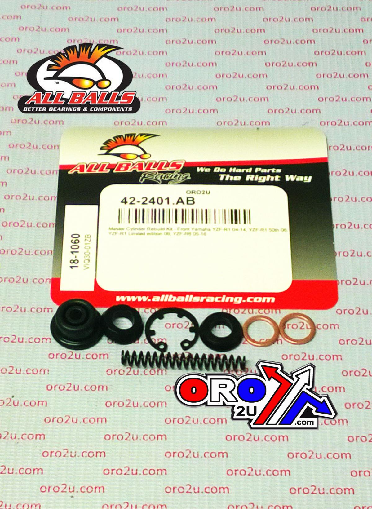 All Balls Racing Brake Master Cyl Rebuild Kit Allballs, Allballs 18-1060 Yamaha YZF-r1 YZF-r6 04-16 Front