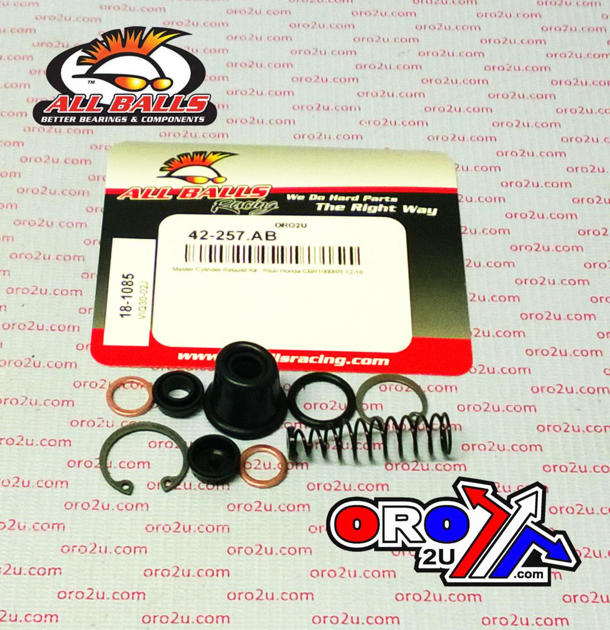 All Balls Racing Brake Master Cyl Rebuild Kit Allballs, Allballs 18-1085 Hon Cbr1000/nc/XL700/VT750 Road Rear