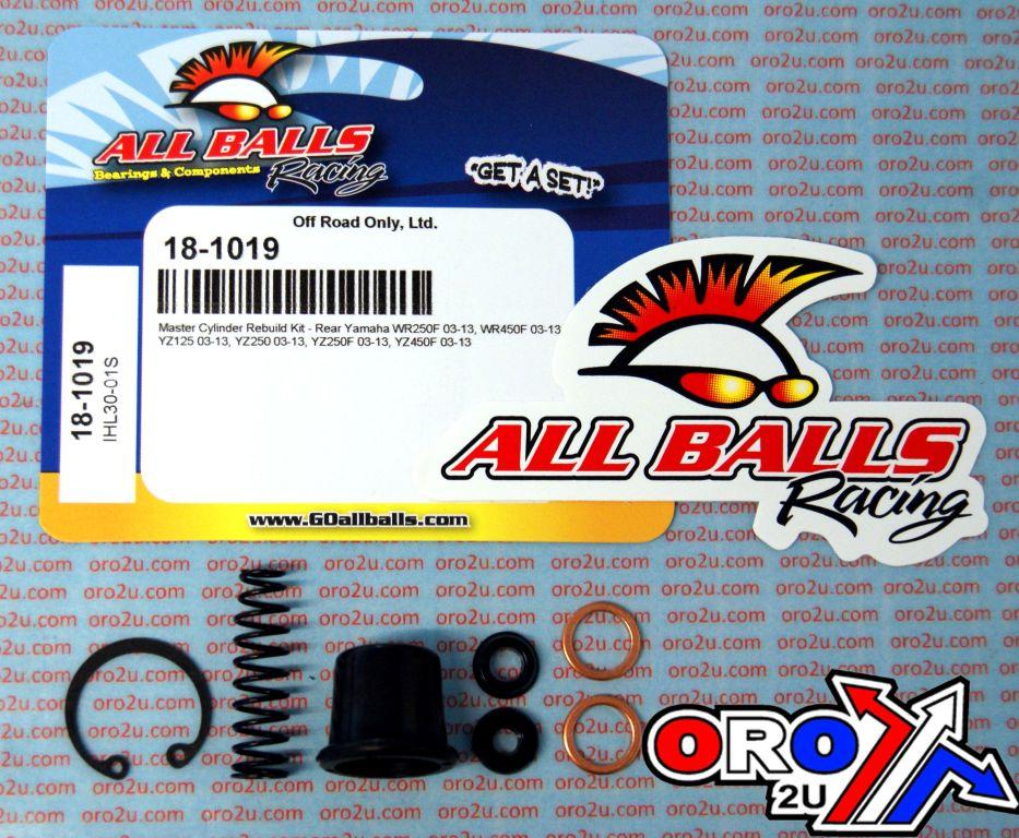 All Balls Racing Brake Master Cyl Rebuild Kit Allballs, Allballs 18-1019 Yamaha WR/YZ 03-22 Dirt Rear