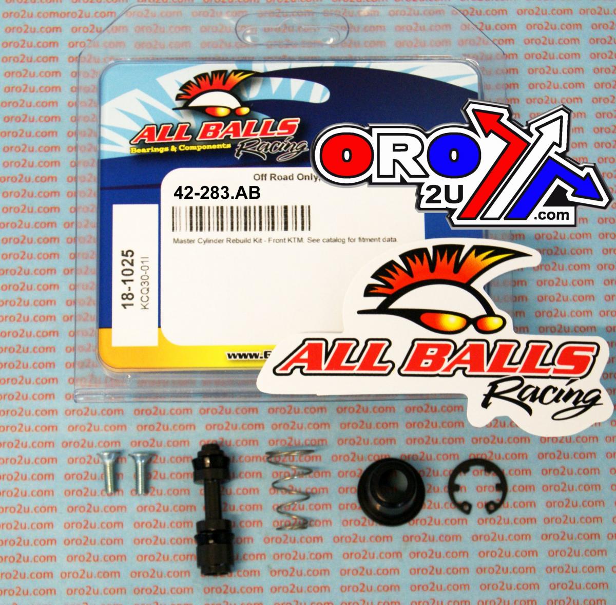 All Balls Racing Brake Master Cyl Rebuild Kit Allballs, Allballs 18-1025 KTM 94-99 Front