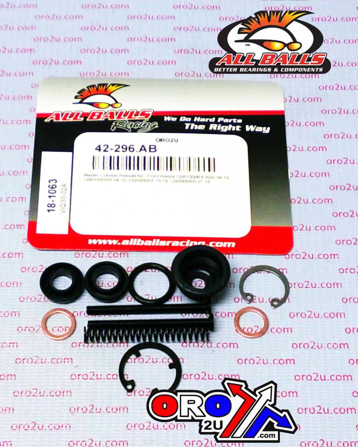 All Balls Racing Brake Master Cyl Rebuild Kit Allballs, Allballs 18-1063 Honda Cb/cbr 600/1000 Road Front