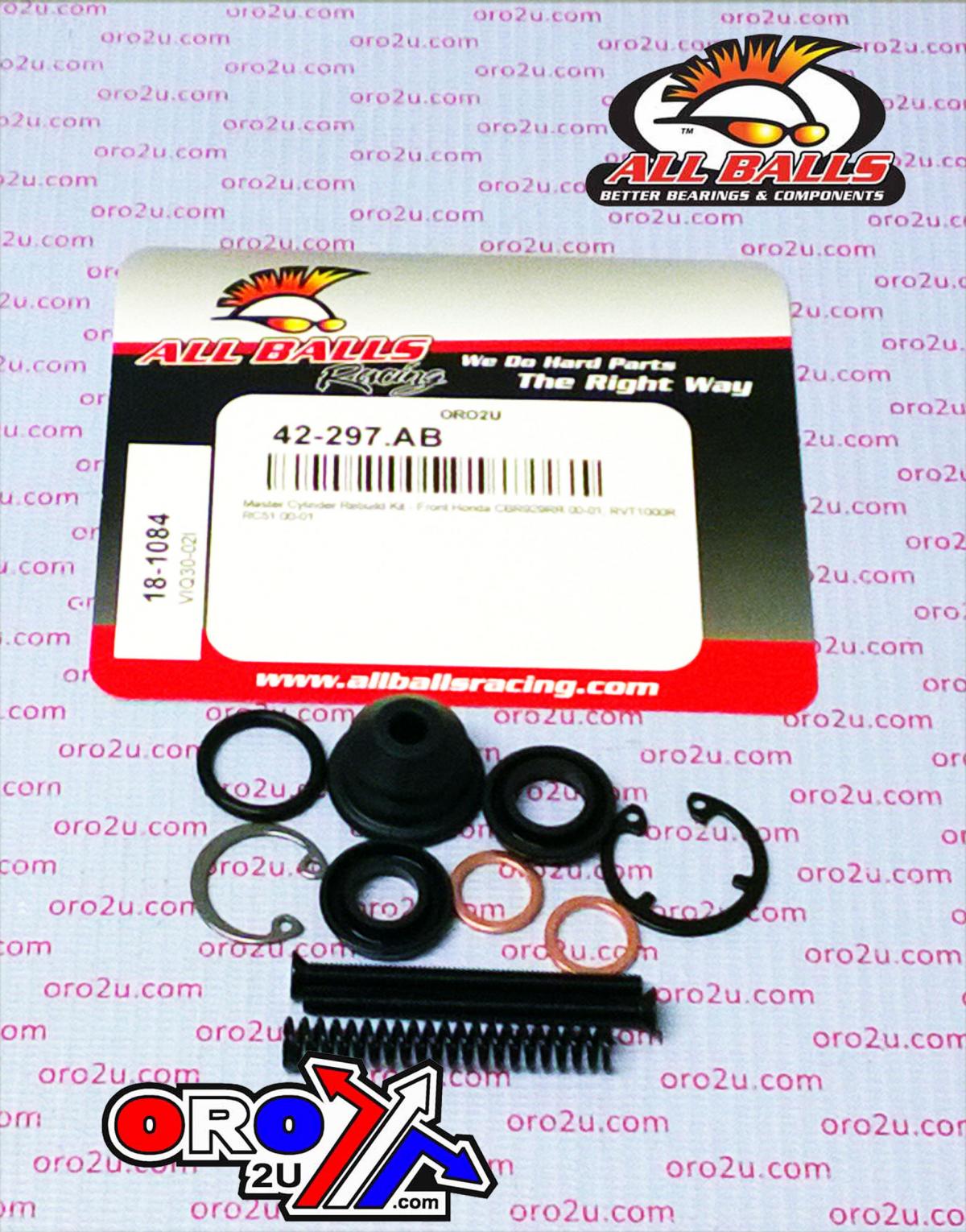 All Balls Racing Brake Master Cyl Rebuild Kit Allballs, Allballs 18-1084 Honda CBR929/rvt1000 Road Front