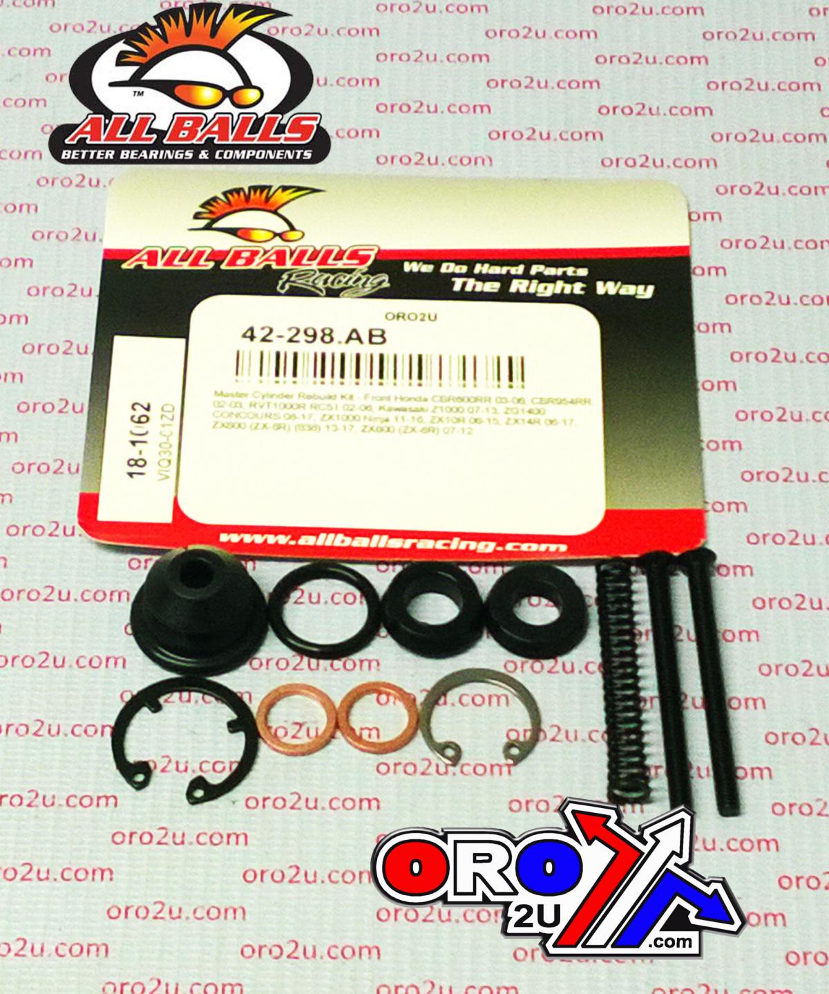 All Balls Racing Brake Master Cyl Rebuild Kit Allballs, Allballs 18-1062 Hon/kaw Road Front