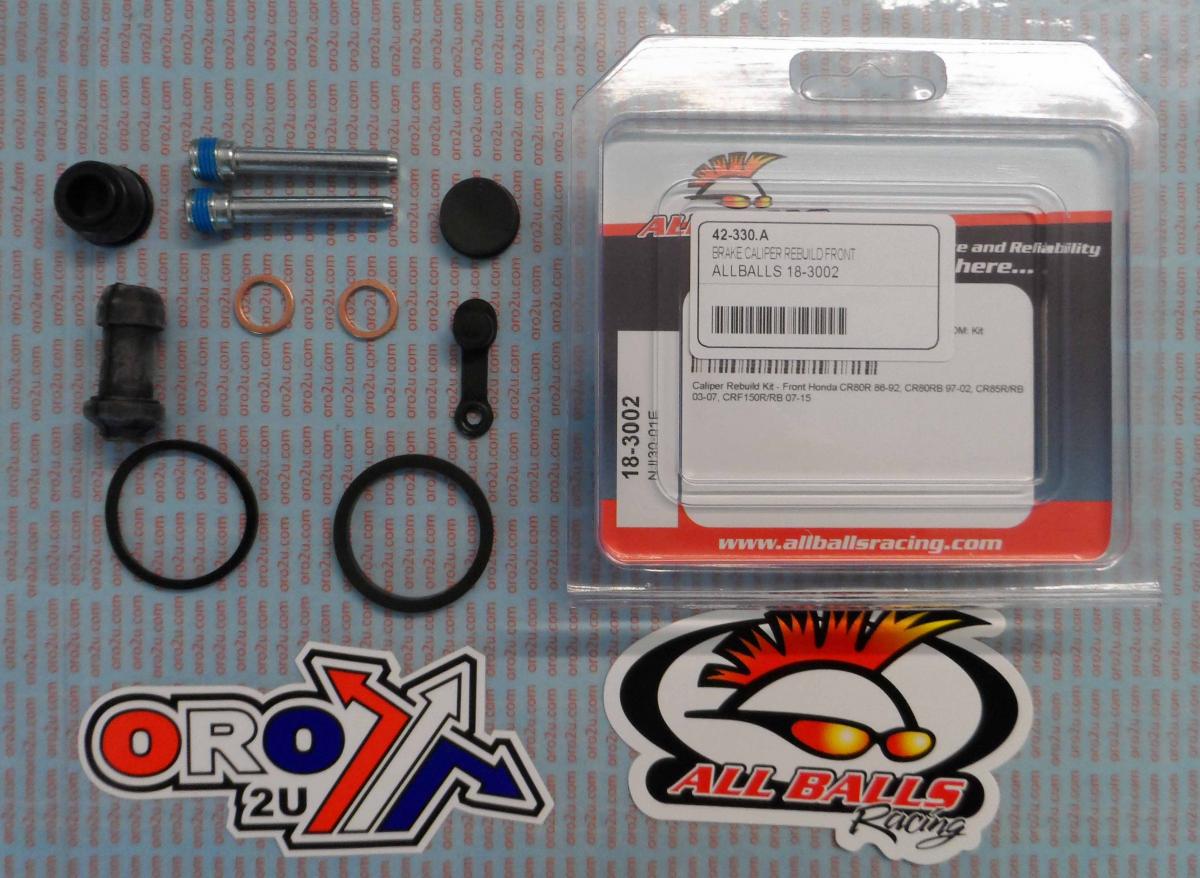 All Balls Racing Brake Caliper Rebuild Kit Allballs, Allballs 18-3002 Hon CR80/85/150 86-22 Front