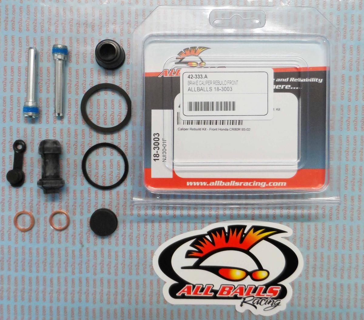 All Balls Racing Brake Caliper Rebuild Kit Allballs, Allballs 18-3003 Hon CR80R 93-02 Front