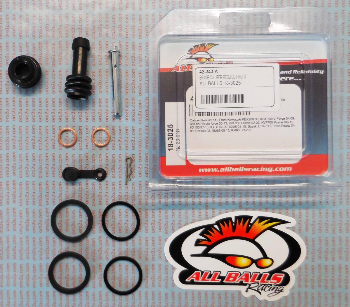 All Balls Racing Brake Caliper Rebuild Kit Allballs, Allballs 18-3025 Kaw Kfx/kvf/KX/suz Ltv/RM Front
