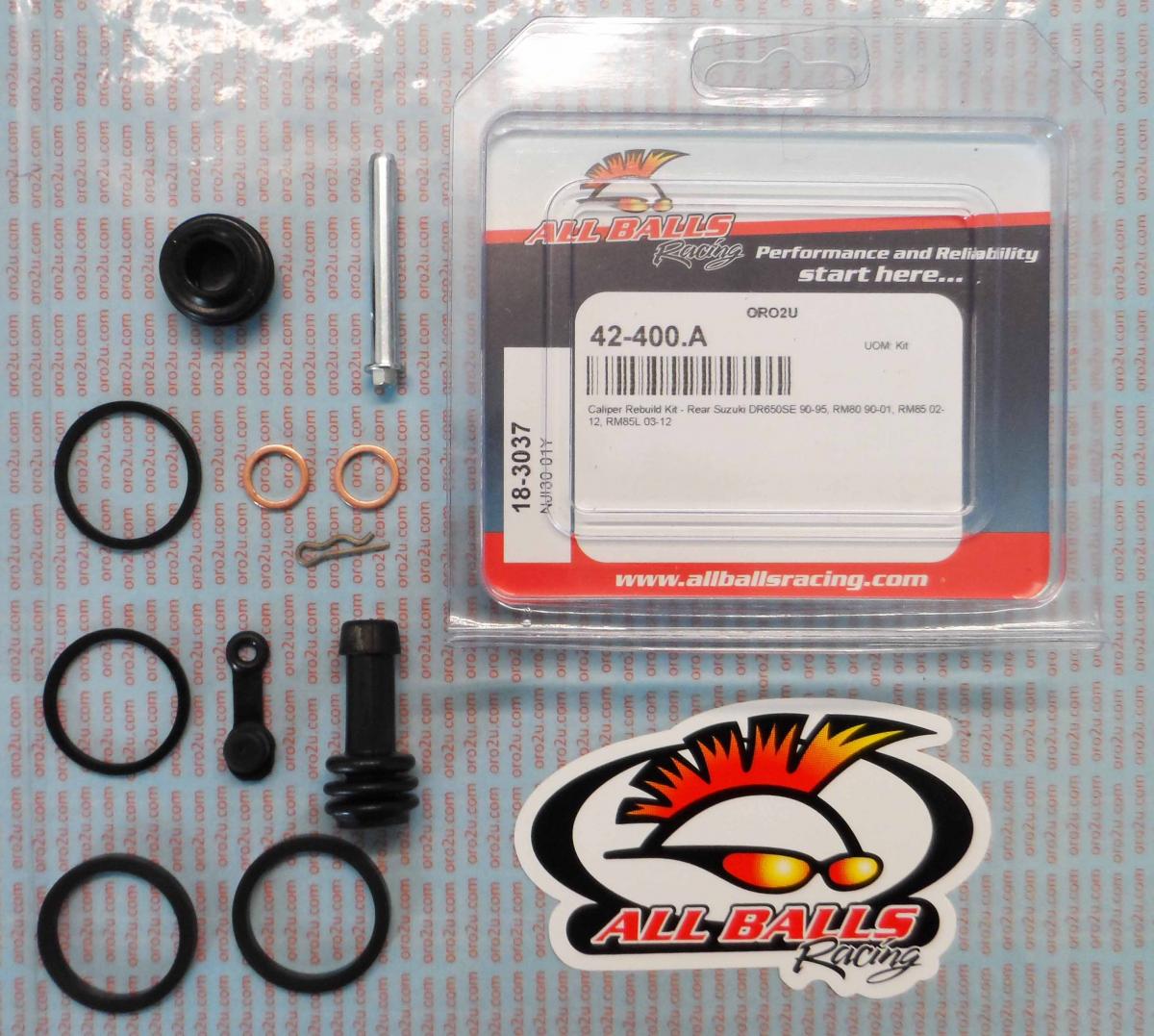 All Balls Racing Brake Caliper Rebuild Kit Allballs, Allballs 18-3037 Suz DR650/RM 80/85 90-22 Rear