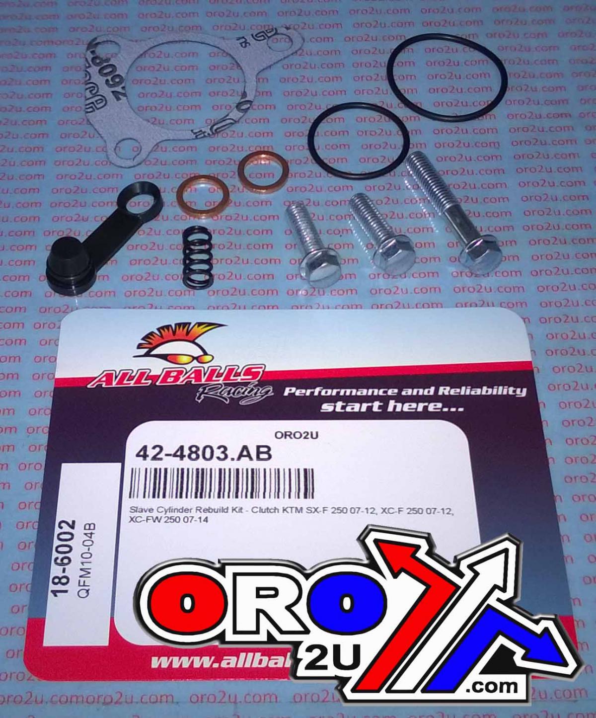 All Balls Racing Clutch Slave Cyl Rebuild Kit Allballs, Allballs 18-6002 KTM FE/SX-F/XC-F/XC-fw 250/EXC525 06-13