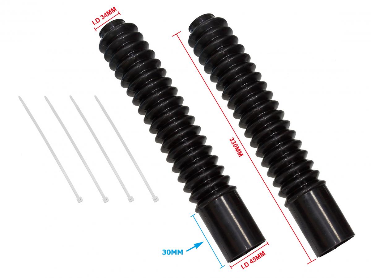 Dirt Racing 300mm Fork Gaiters Black