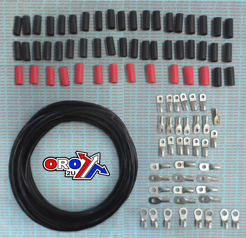 Tag-z 25' Kit Battery Cable Ring Terminals Black, Allballs 79-3303