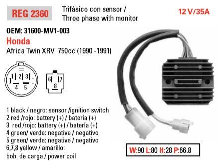 DZE Electrics Regulator 31600-mv1-003, Honda XRV750 Africa Twin, Aha6065