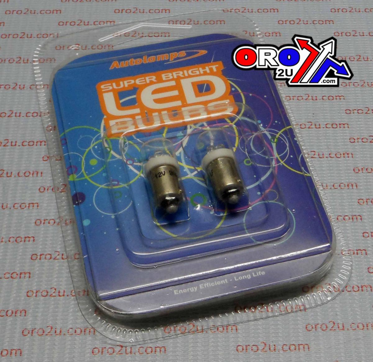 Auto Lamp Electrical Led Light Bulb 12v White Ba9s (pack of 2)