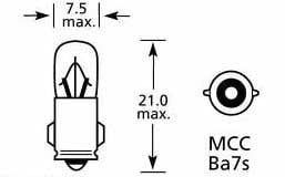 Auto Lamp Electrical Light Bulb 12v 2w Panel 7mm