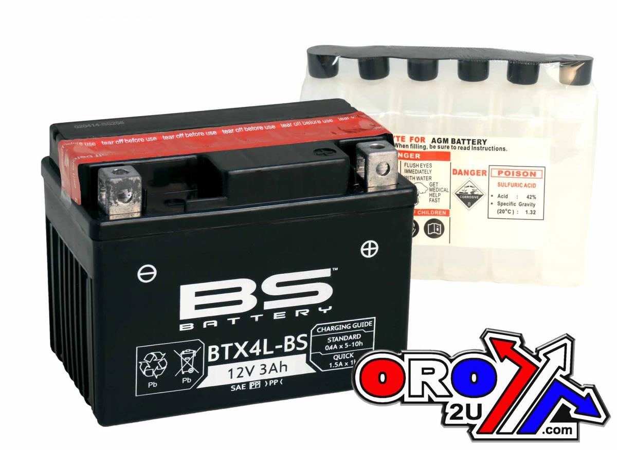 BS Batteries Battery Btx4l+/btz5s 12v Sla Range,300669, Bs-btx4l-bs, Lt4-3