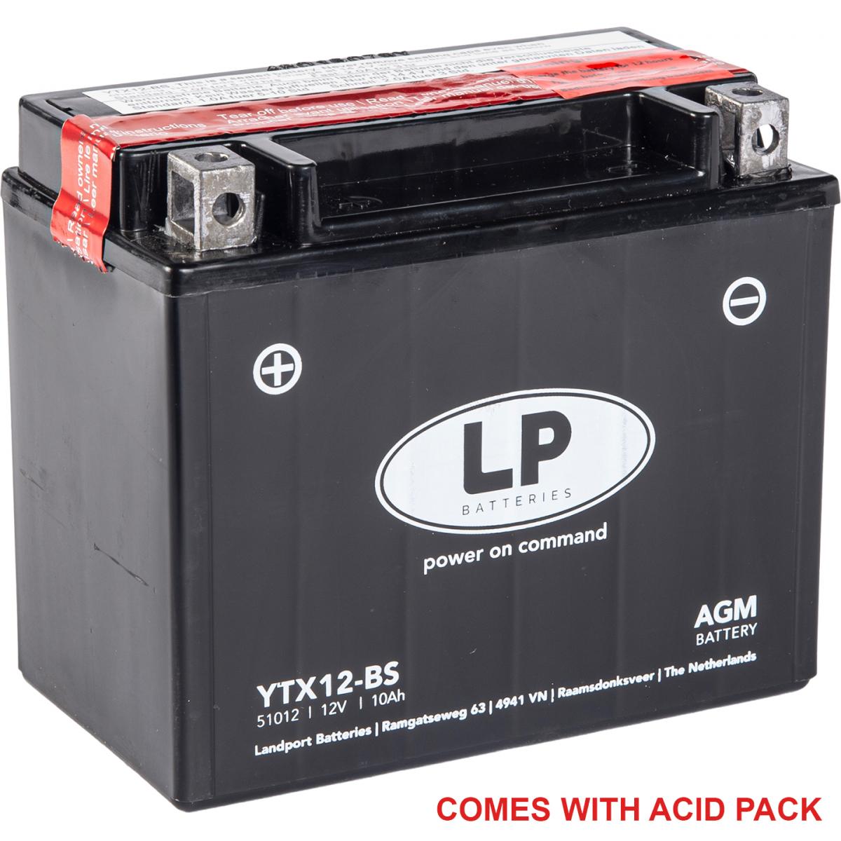 Landport Batteries Battery LTX12-bs Ma.free Agm, Landport 51012 12v 10ah. YTX12-bs, Ma LTX12-bs