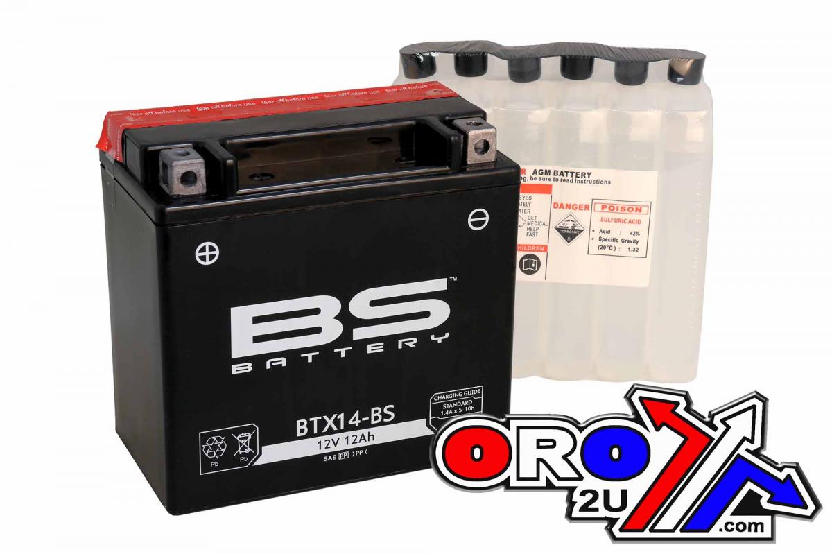BS Batteries Battery YTX14-bs 12v M.free Bs, Bs Maintenance Fre BTX14-bs, 300604, Bs-BTX14-bs
