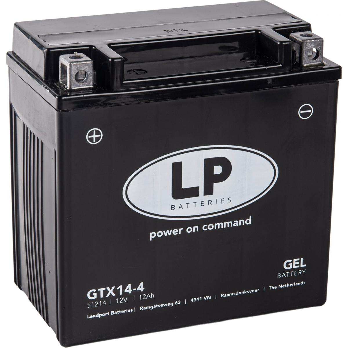 Landport Batteries Battery LTX14-4 (GTX14-bs) 12v Gel, Landport 51214, Mg LTX14-4, Mg GTX14-bs, (same As YTX14-bs)