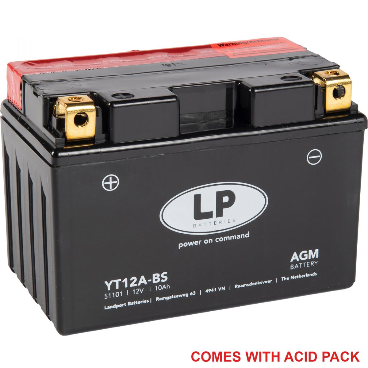 Landport Batteries Battery LT12A-bs Ma.free Lp, Landport 12v 11ah. 51101, YT12A-4 Agm, Ma LT12A-bs