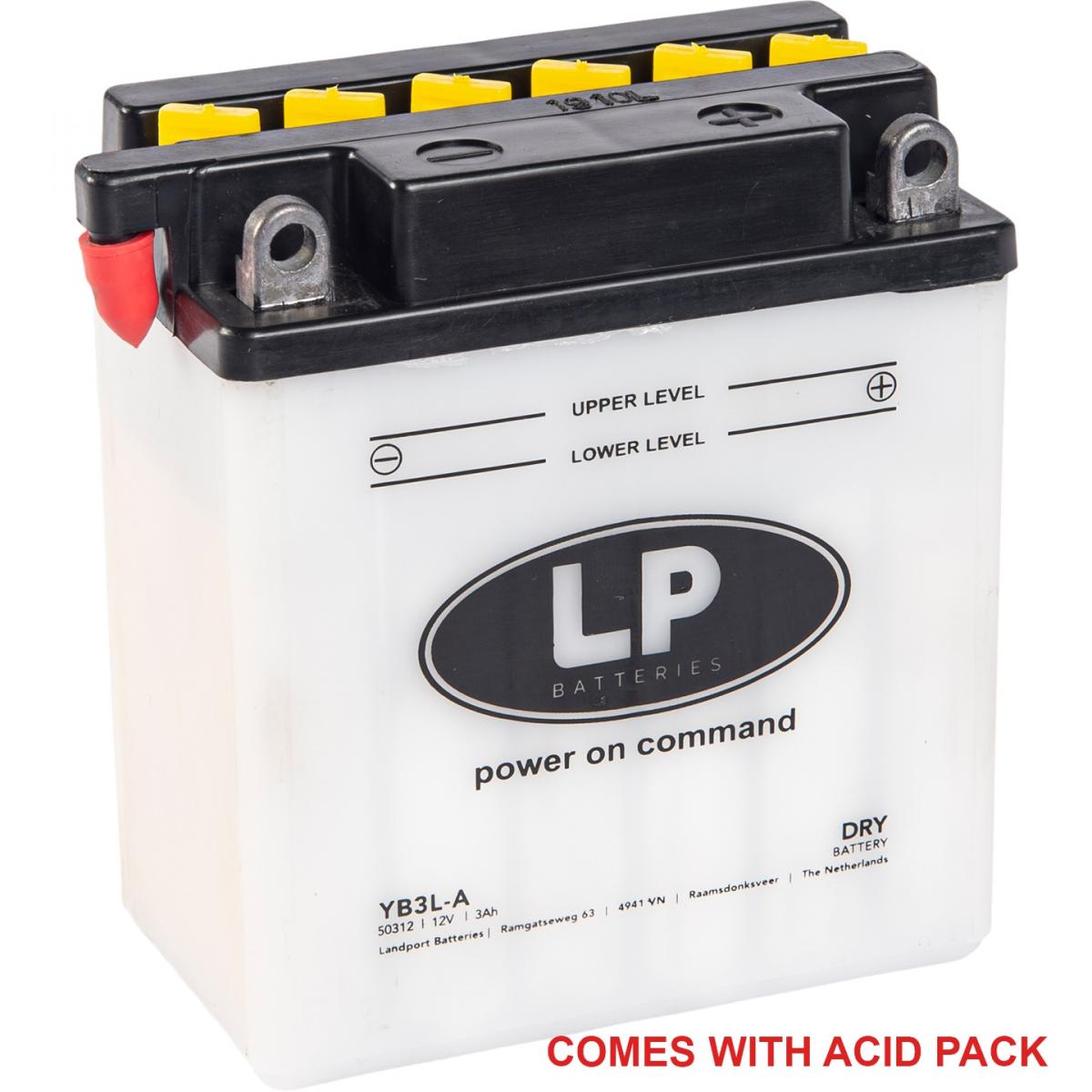 Landport Batteries Battery YB3L-A 12V 3AH., Landport With Acid Pack, Road, Mc Ma YB3L-A