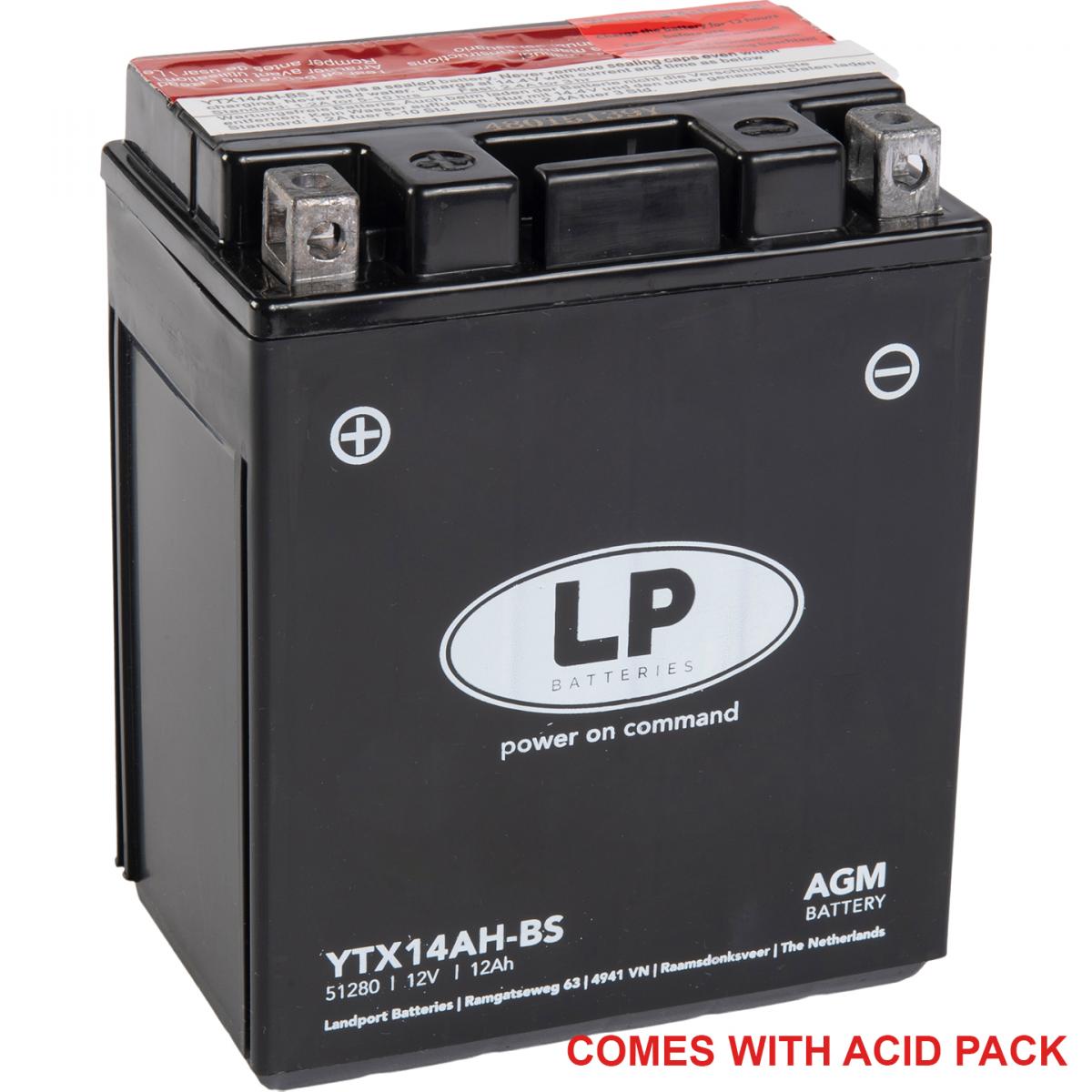 Landport Batteries Battery LTX14AH-bs 12v 12ah, Landport Maintenance Free, Agm, Ma LTX14AH-bs