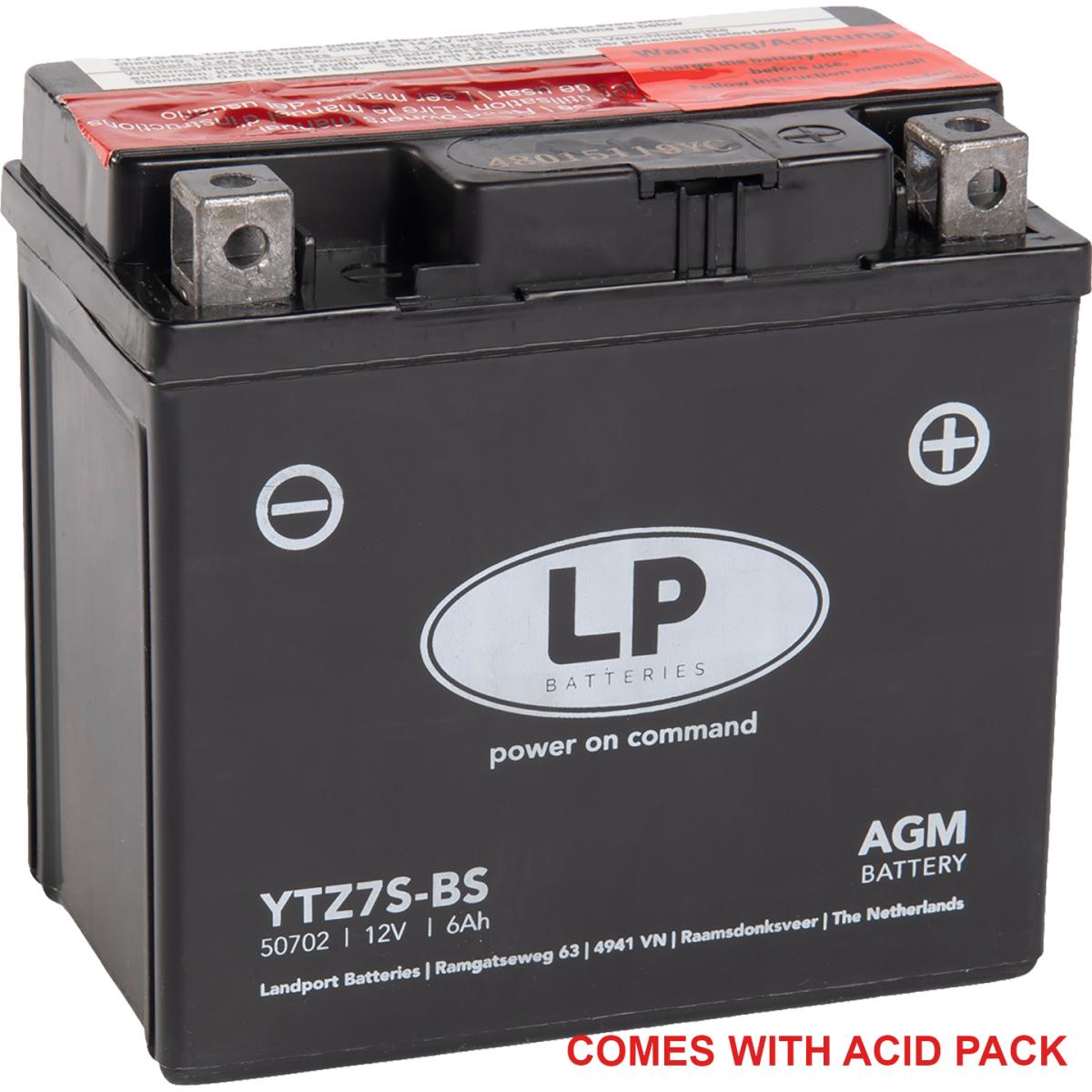 Landport Batteries Battery Ltz7s-bs 12v Ma.free, Landport 50702 Agm, Mb Ytz7s-bs, Ma Ltz7s-bs