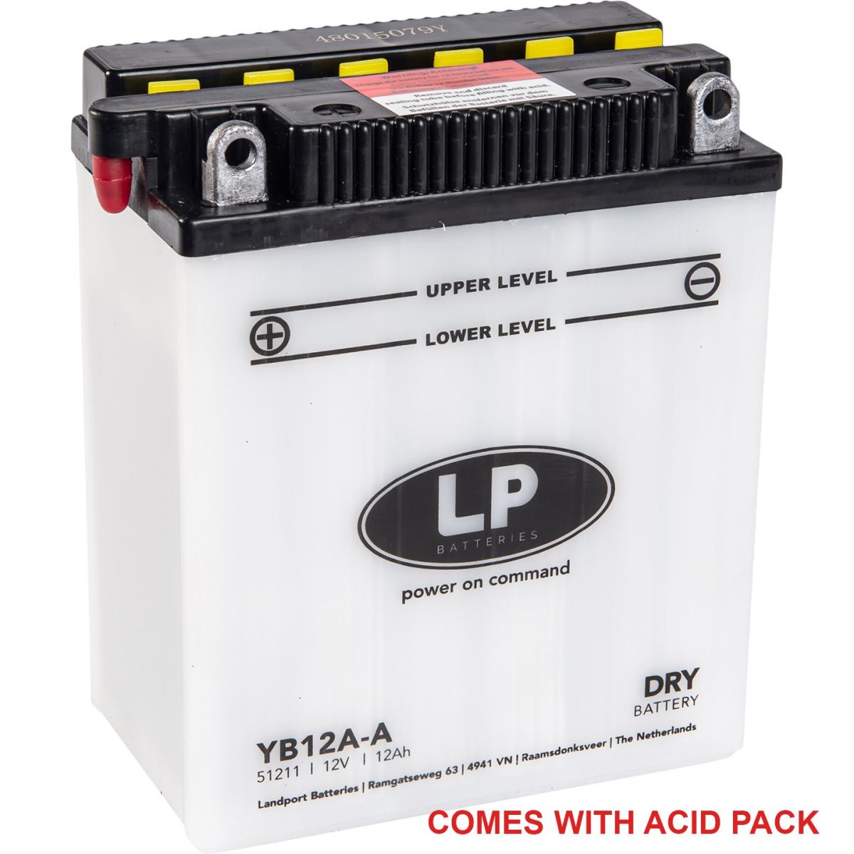 Landport Batteries Battery LB12A-a 12v 12ah., Landport 51211 W/ Acid Pack, Road, MC Ma YB12A-a, Md LB12A-a