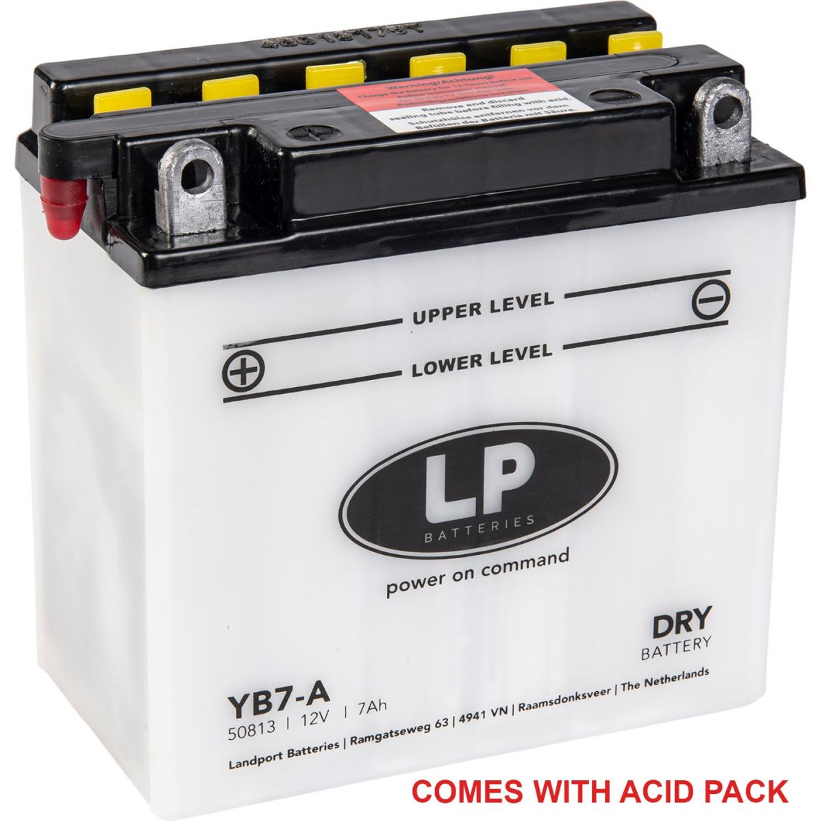 Landport Batteries Battery LB7-A 12V 8HR., Landport With Acid Pack, Road, Mc Ma YB7-A 50813