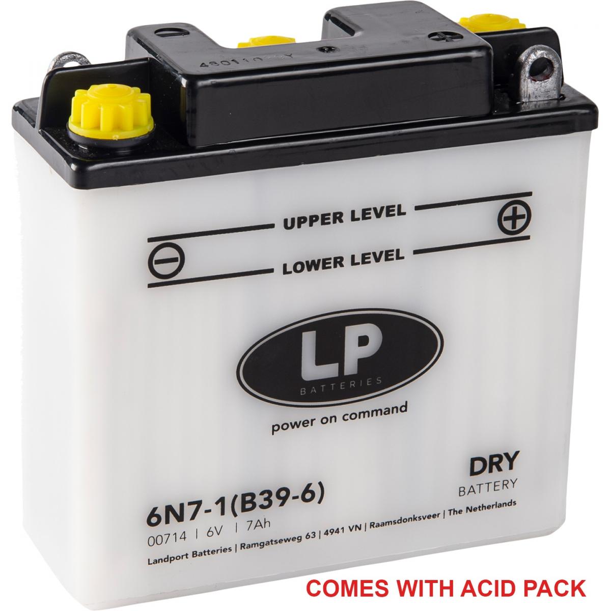 Landport Batteries Battery 6n7-1, B39-6 6v 7ah., Landport 00714 Dry, Road, MC Ma 6n7-1 (b39-6)