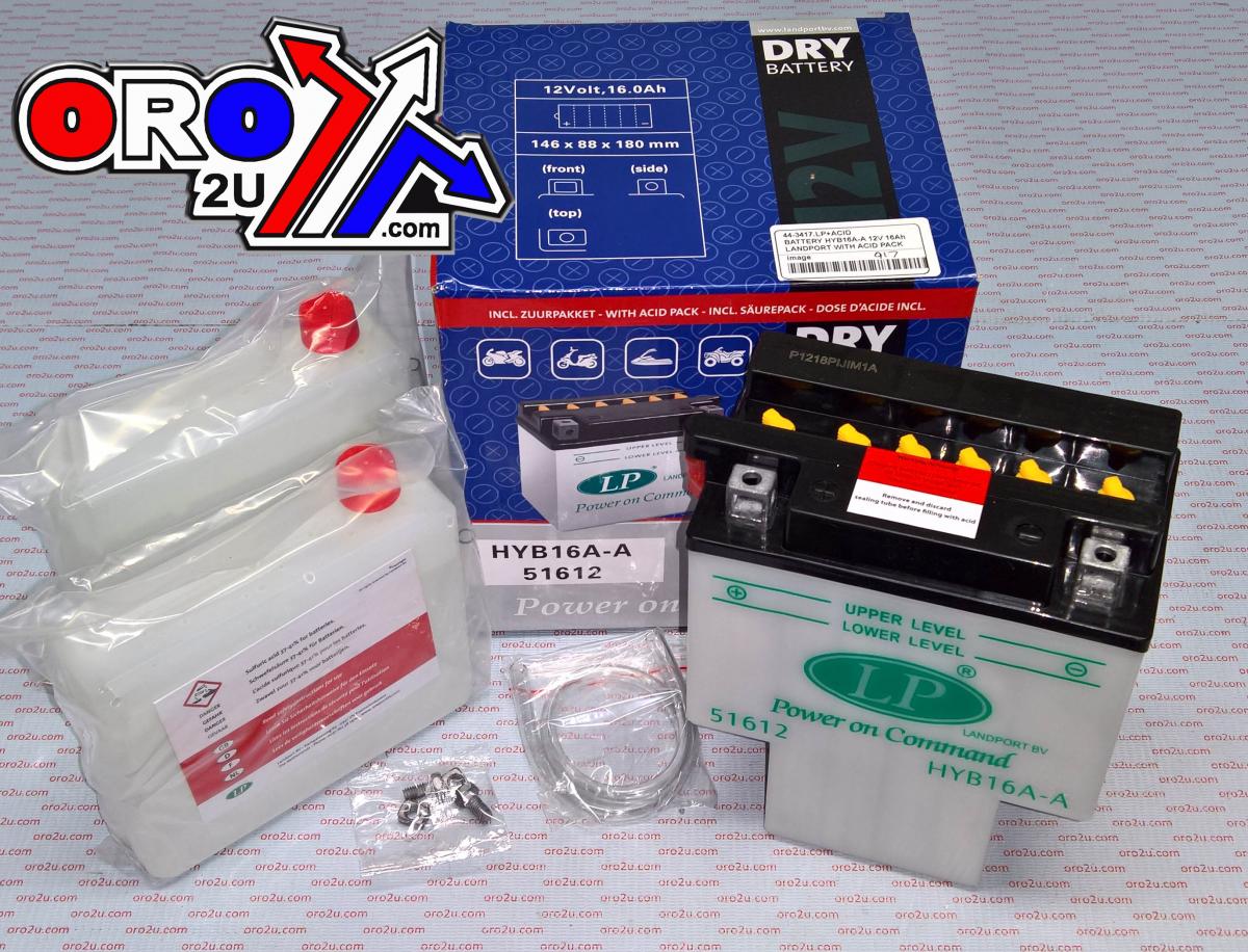Landport Batteries Battery HYB16A-A 12V 16AH, Landport With Acid Pack, Road, Mc, Md HYB16A-A