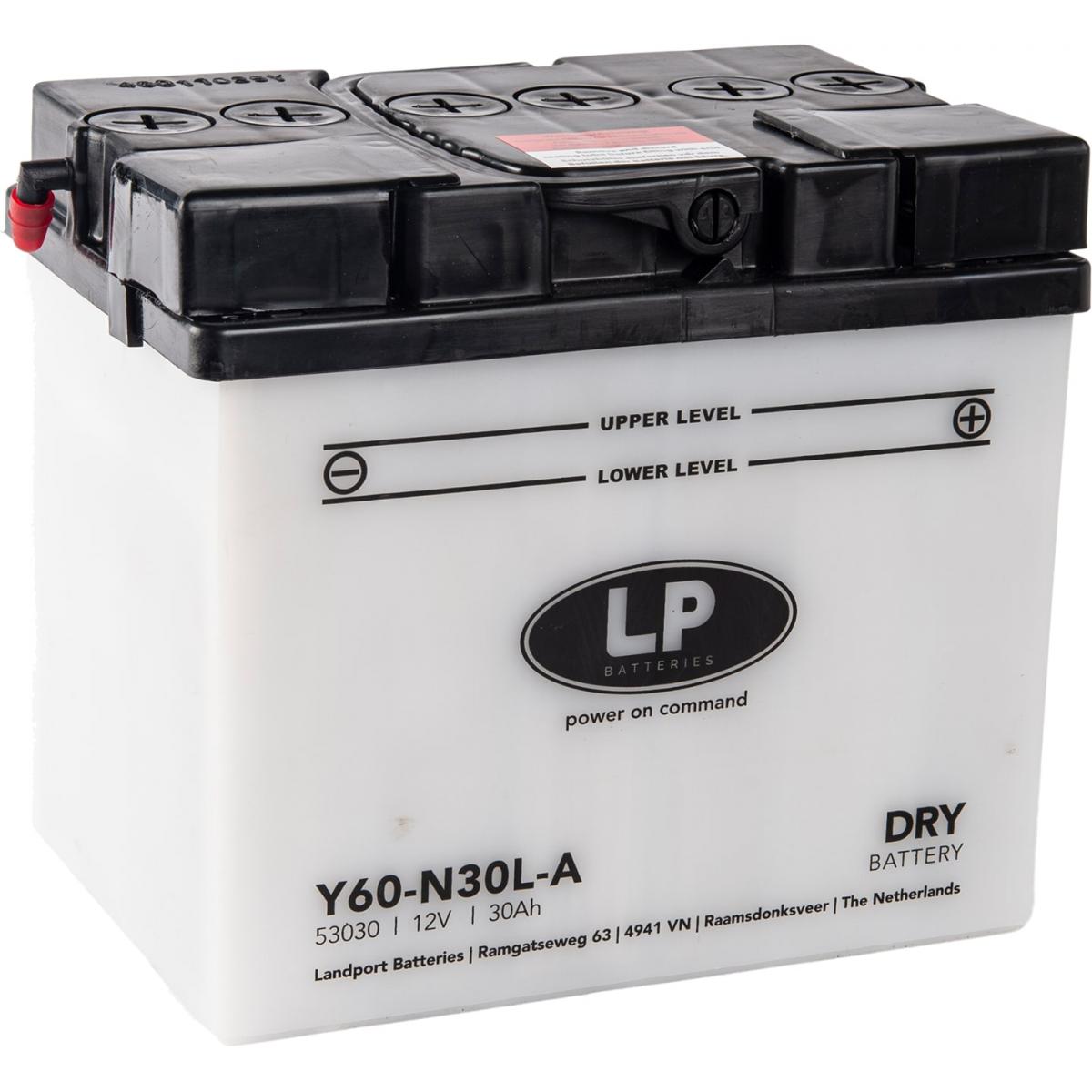 Landport Batteries Battery Y60-n30l-a 12v 30a Dry, Landport 53030, Road, MC Y60n30l-a