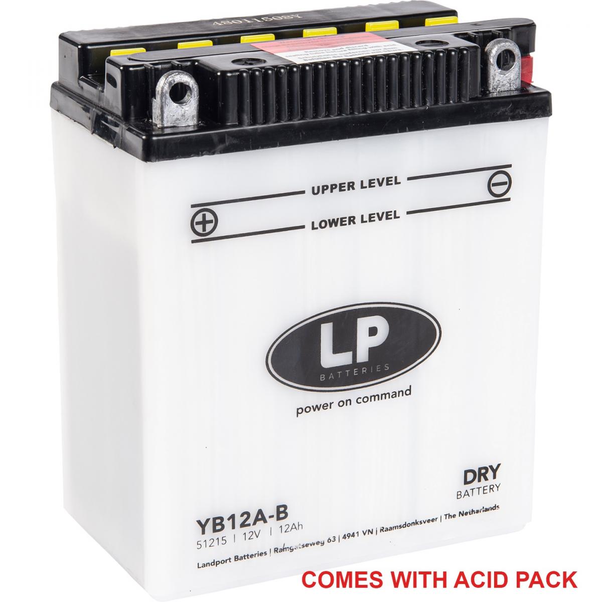 Landport Batteries Battery LB12A-B 12V 12AH., Landport With Acid Pack, Road, Mc Ma YB12A-B