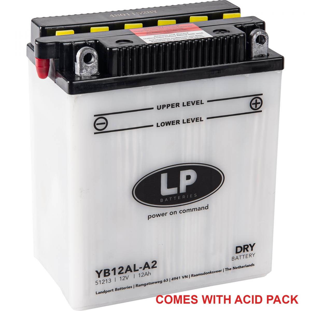 Landport Batteries Battery LB12AL-A2 12V 12AH., Landport With Acid Pack, Road, Mc Ma YB12AL-A2
