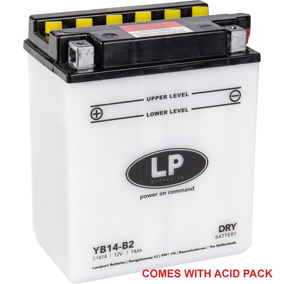 Landport Batteries Battery LB14-B2 12V 14AH., Landport With Acid Pack, Road, Mc Ma YB14-B2