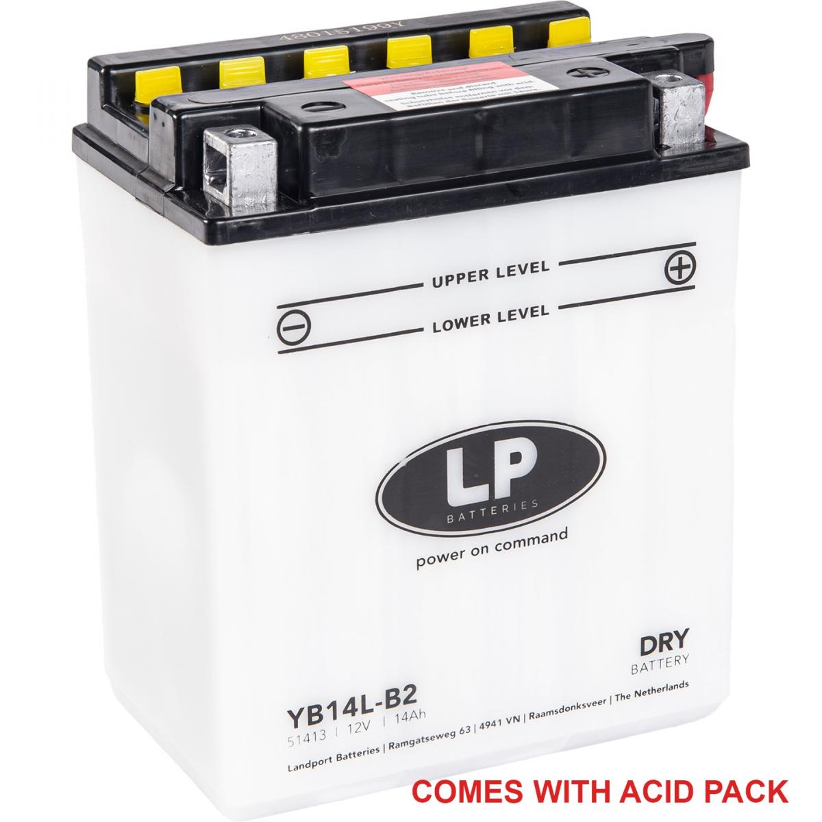 Landport Batteries Battery YB14L-B2 12V 14AH., Landport With Acid Pack, Road, Mc Ma YB14L-B2