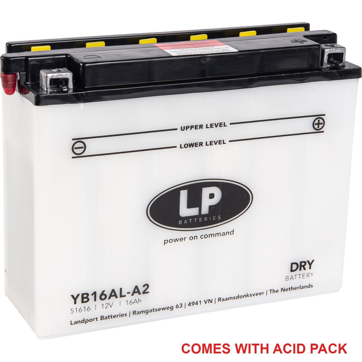 Landport Batteries Battery LB16AL-A2 12V 16AH, Landport With Acid Pack, Road, Mc Ma YB16AL-A2