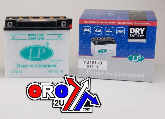 Landport Batteries Battery YB16L-b 12v 19ah. Dry, Landport 51911, Mb YB16L-b