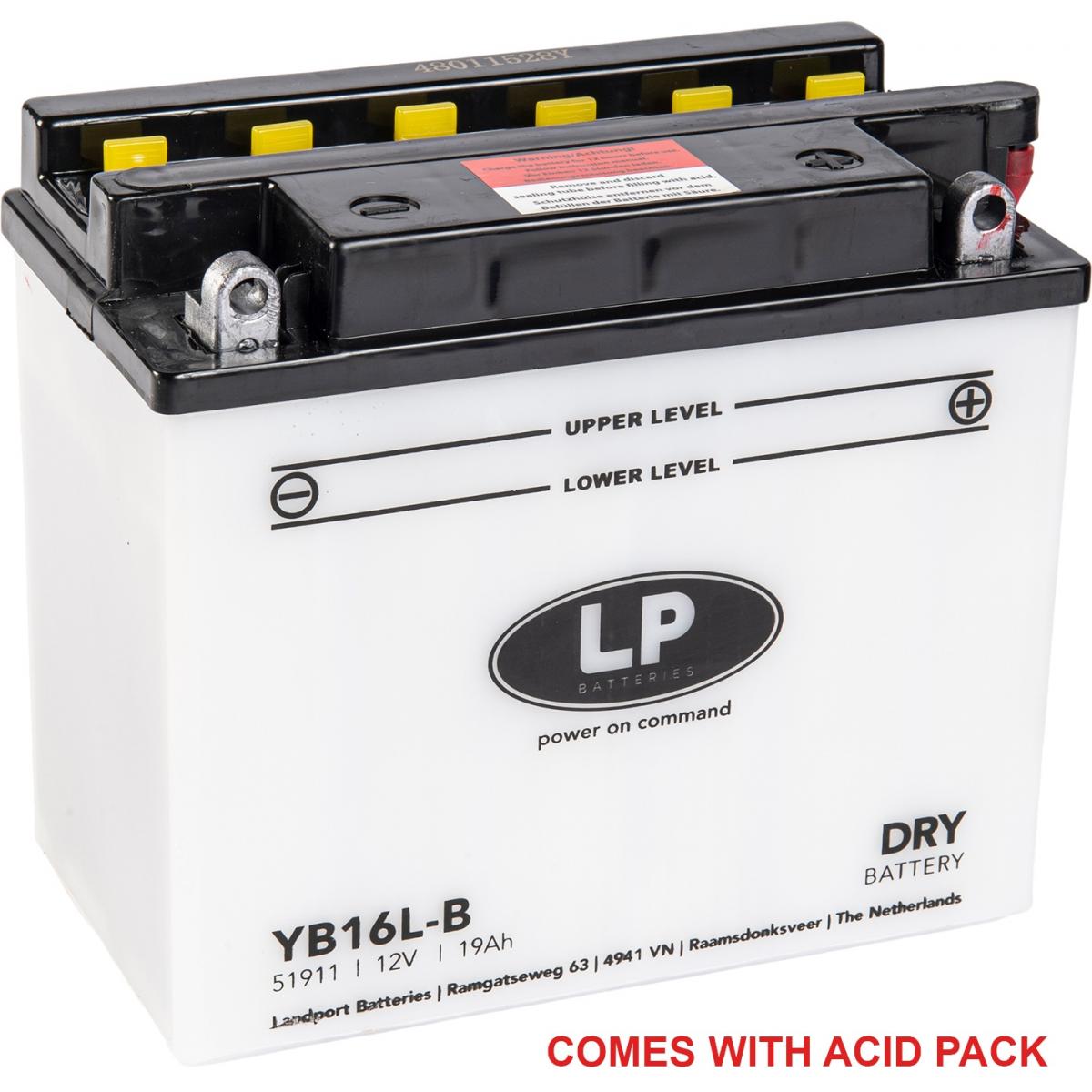 Landport Batteries Battery LB16L-B 12V 19AH., Landport With Acid Pack, Road, Mc Ma YB16L-B
