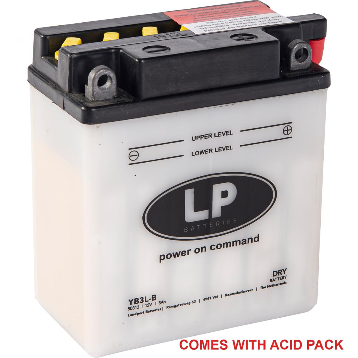Landport Batteries Battery YB3L-B 12V 3AH., Landport With Acid Pack, Road, Mc Ma YB3L-B