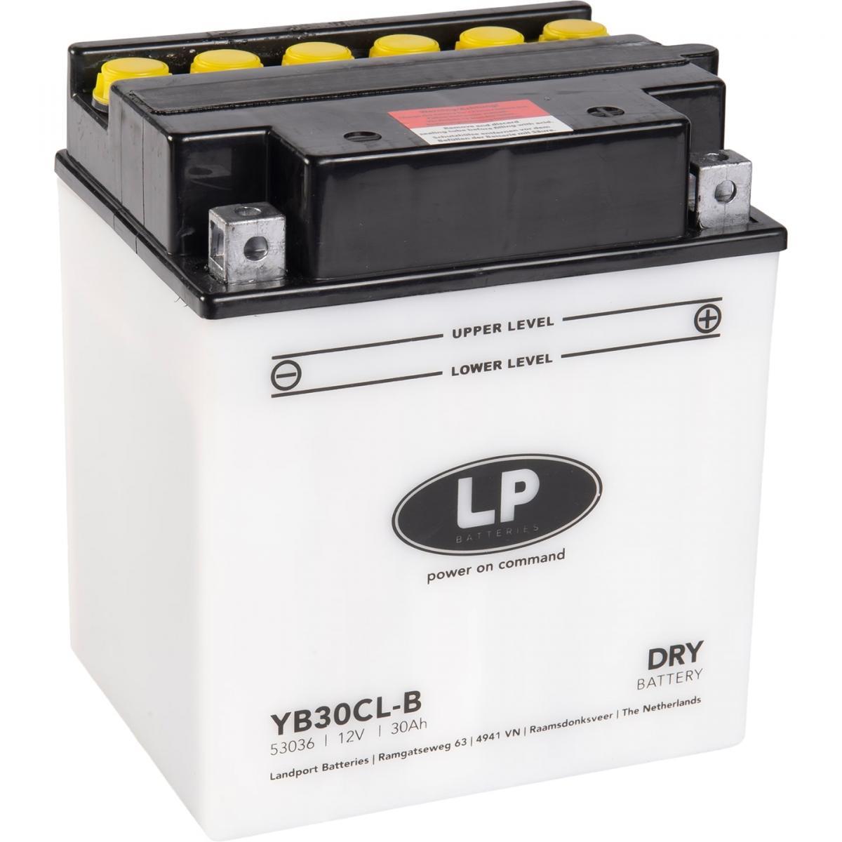 Landport Batteries Battery LB30CL-B 12V 30AH Dry, Landport Mb YB30CL-B, Md LB30CL-B, With Acid Pack