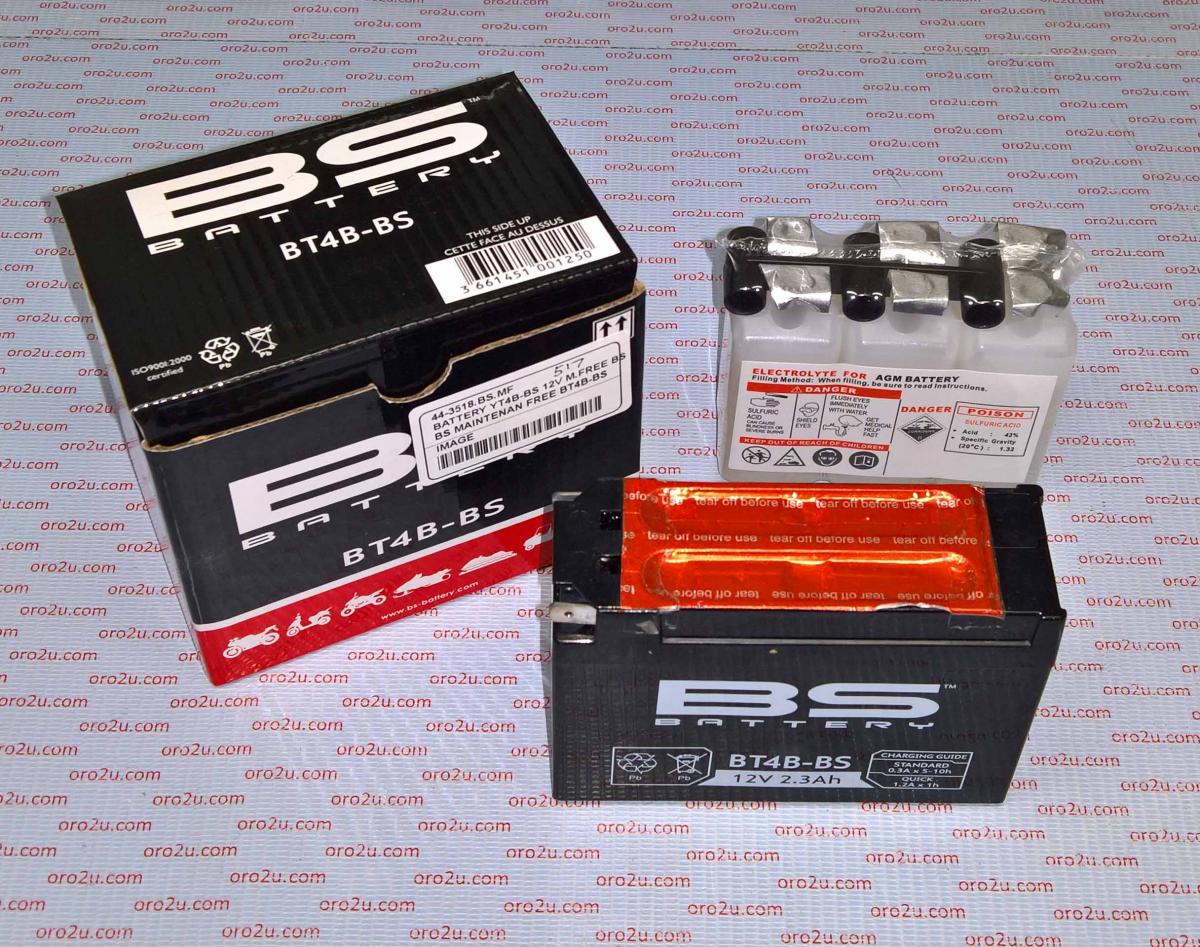 BS Batteries Battery Yt4b-bs 12v M.free Bs, Bs Maintenan Free Bt4b-bs, 300625, Bs-bt4b-bs