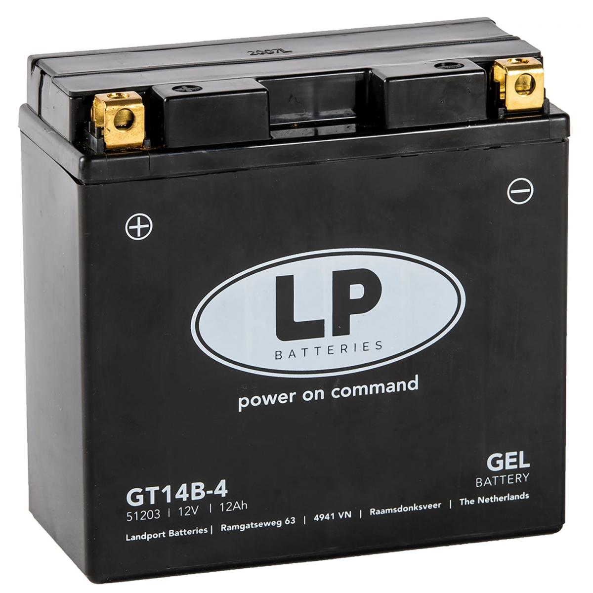 Landport Batteries Battery GT14B-4 12v 12ah Gel, Landport 51203, Mg LT14B-4, Mg GT14B-4, Same As YT14B-4 YT14B-bs